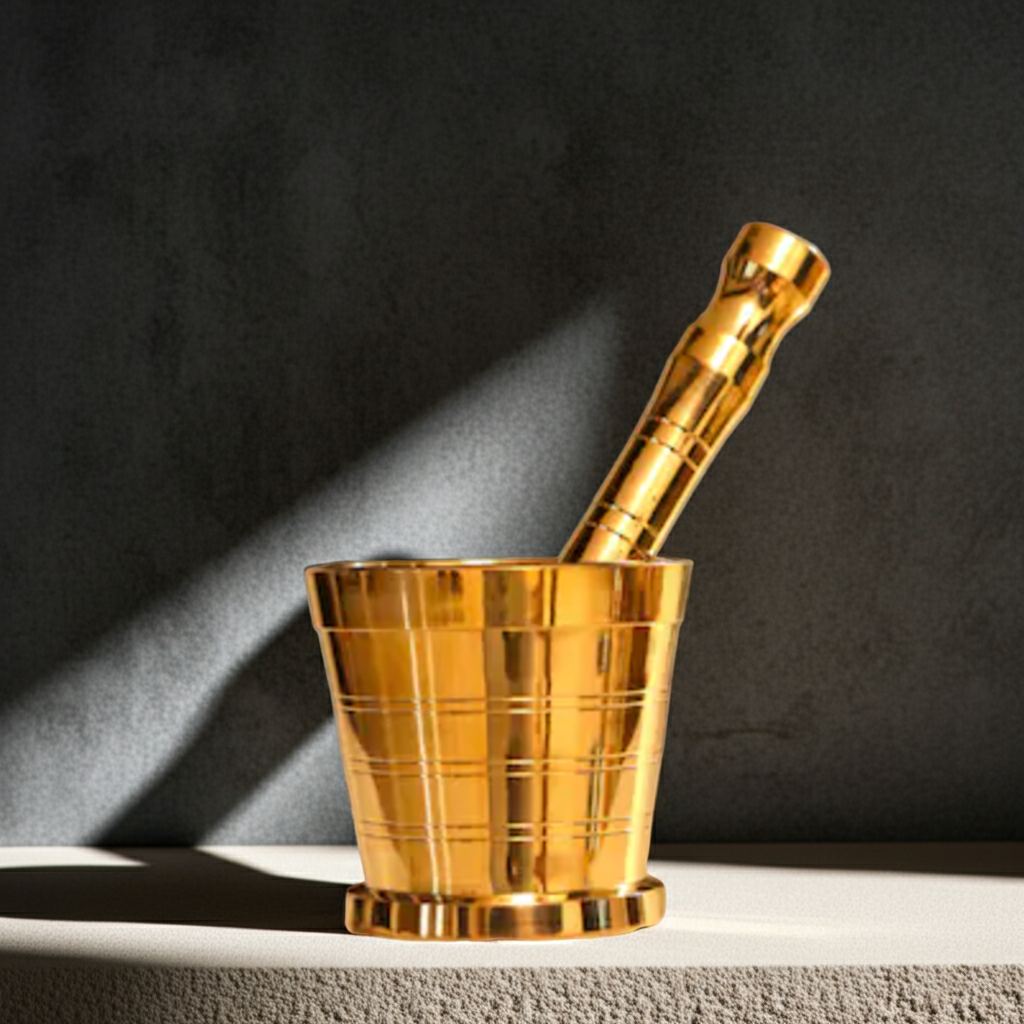 Brass Mortar & Pestle Set