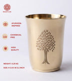 Handcrafted Kansa Glass | Bronze Drinking Glass | Gloss Finish | Traditional Ayurvedic Drinkware | 220 ml