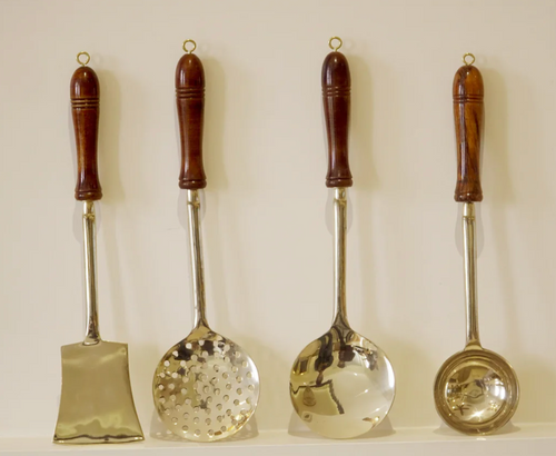 Brass Cooking Cutlery Set – Traditional Elegance, Timeless Strength
