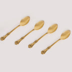 Handcrafted Brass Cutlery Set | Traditional Indian Flatware | Set of 8 (4 Spoons & 4 Forks)