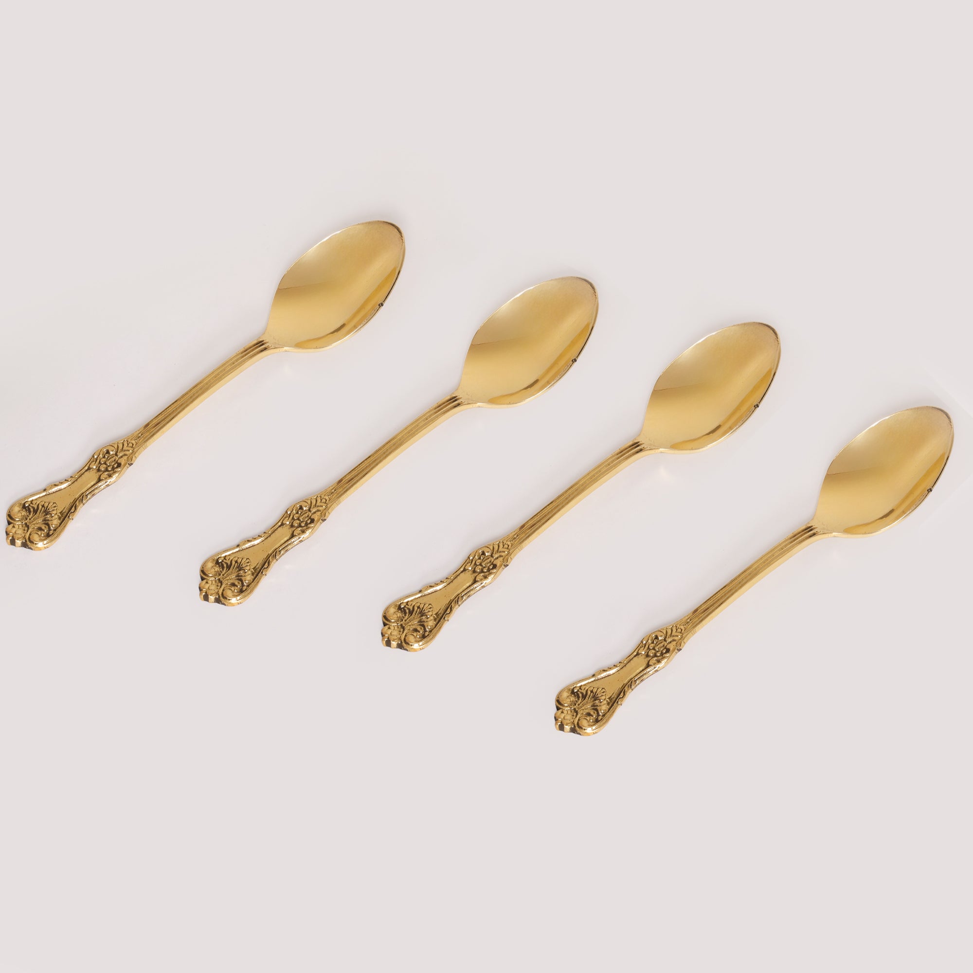 Handcrafted Brass Cutlery Set | Traditional Indian Flatware | Set of 8 (4 Spoons & 4 Forks)