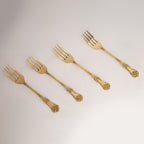 Handcrafted Brass Cutlery Set | Traditional Indian Flatware | Set of 8 (4 Spoons & 4 Forks)
