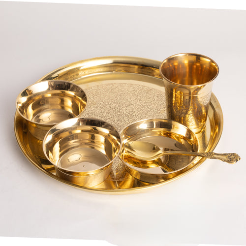 Brass Thali Set – 6 Piece
