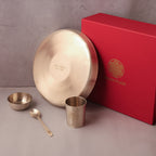 Bronze / Kansa Thali set – Matt Finish (4 peache)