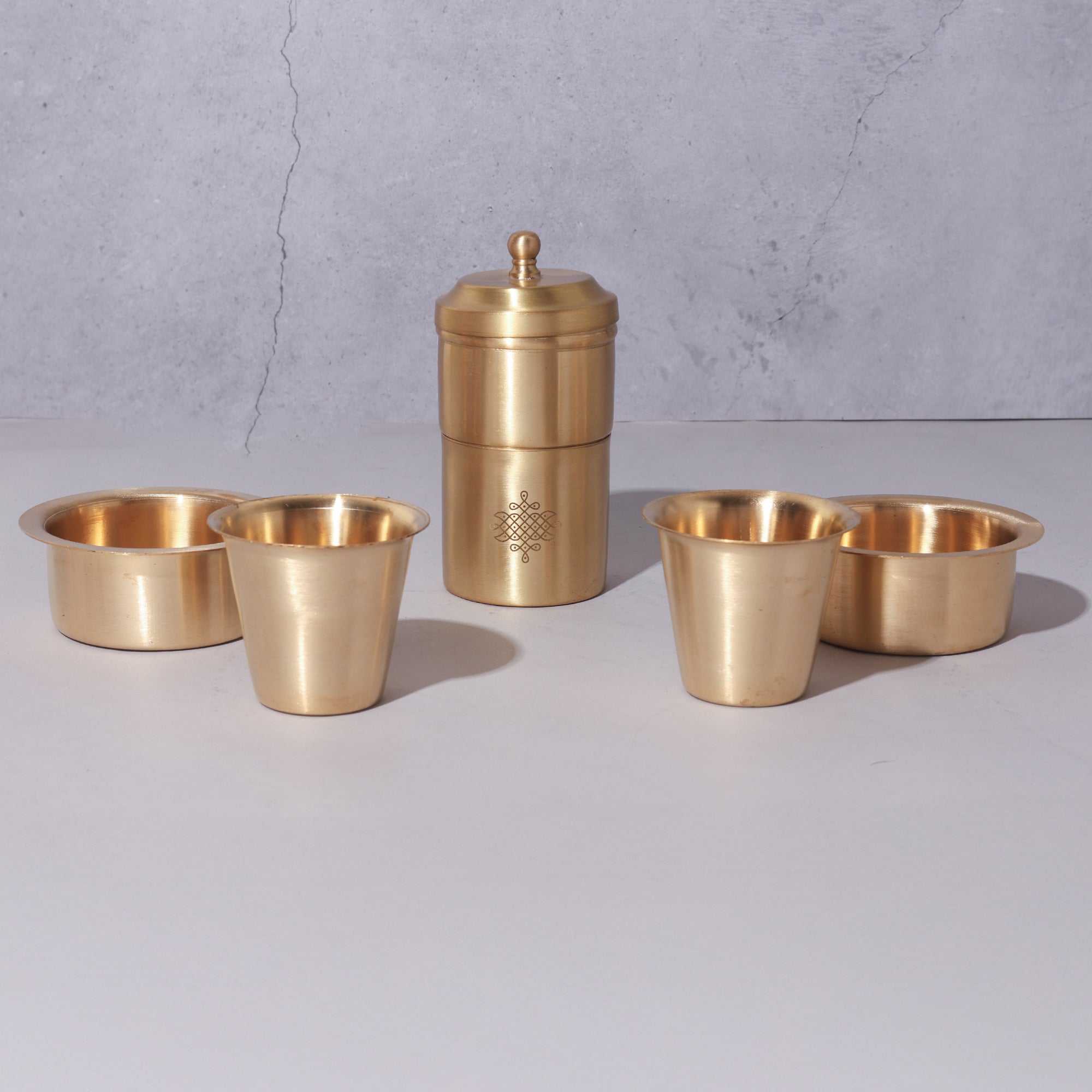 Brass Coffee Filter with Dabara Set (Set of 2)