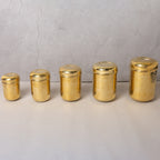 Brass Hammered Jars with Lid (Set of 5)
