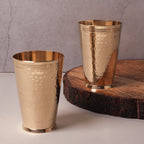 Brass Glass – Hammered Design (Set of 2)