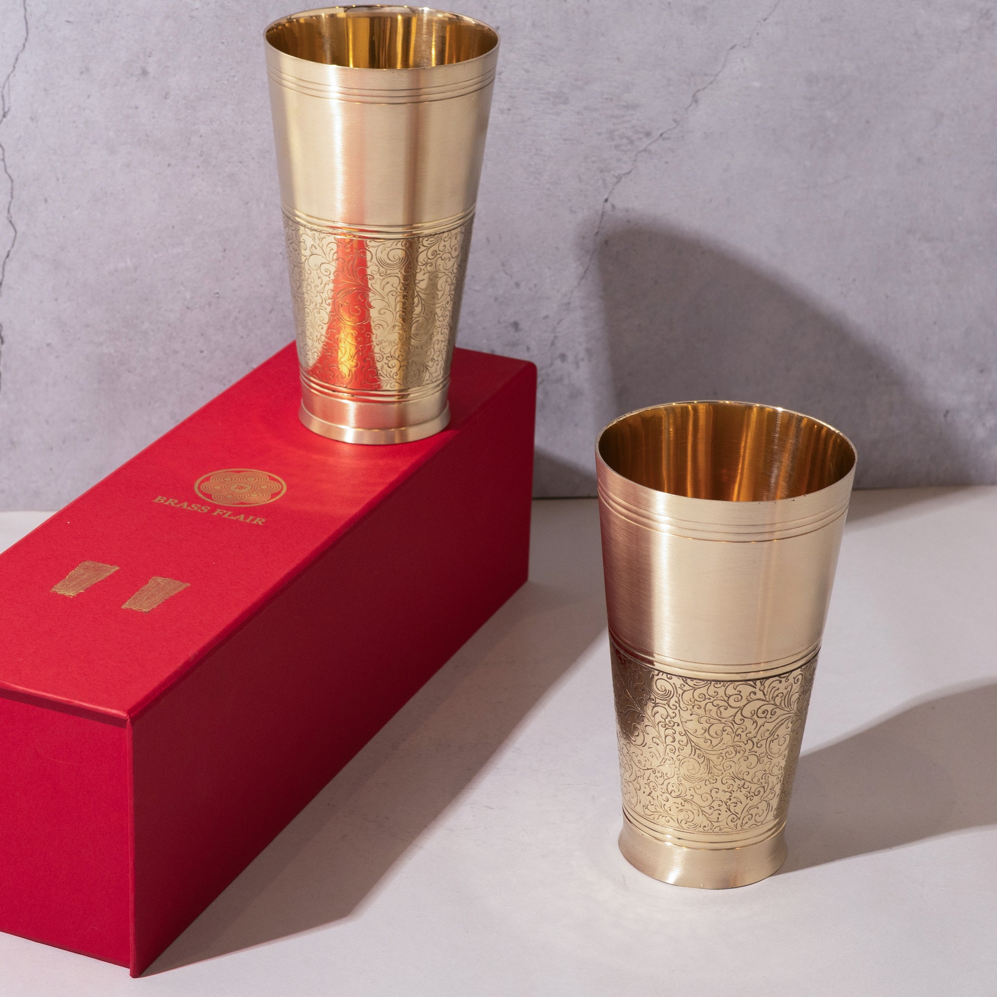 Brass Antique Glasses – Set of 2 (Multiple Size)