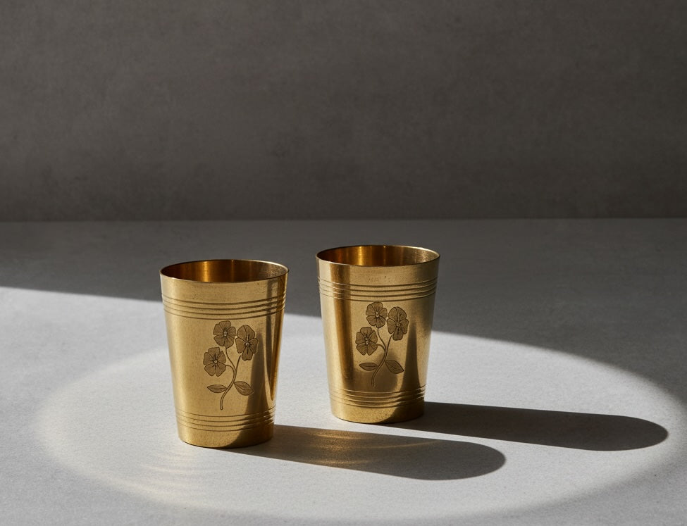 Brass Glass Set of 2 – Timeless Elegance for Everyday Use