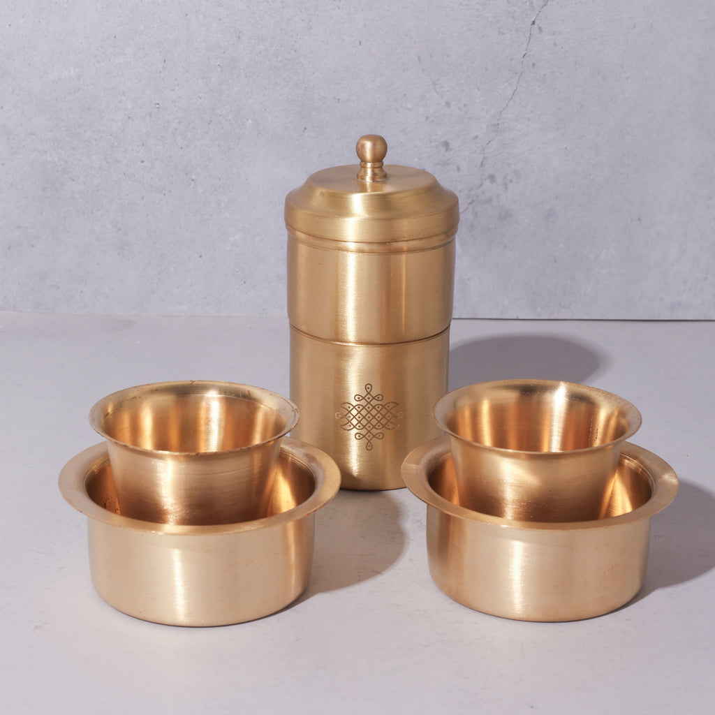 Brass Coffee Filter with Dabara Set (Set of 2)