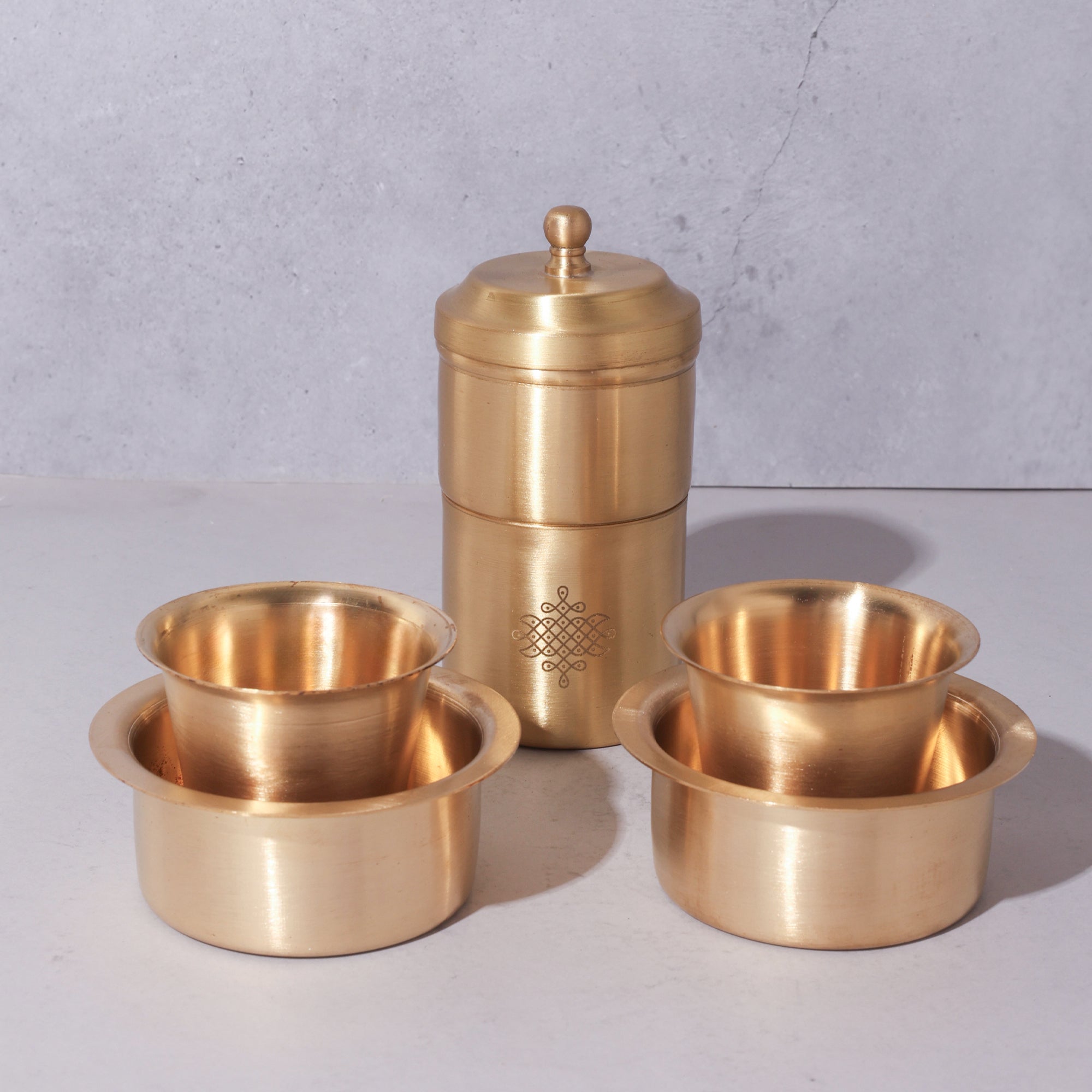 Brass Coffee Filter with Dabara Set (Set of 2)