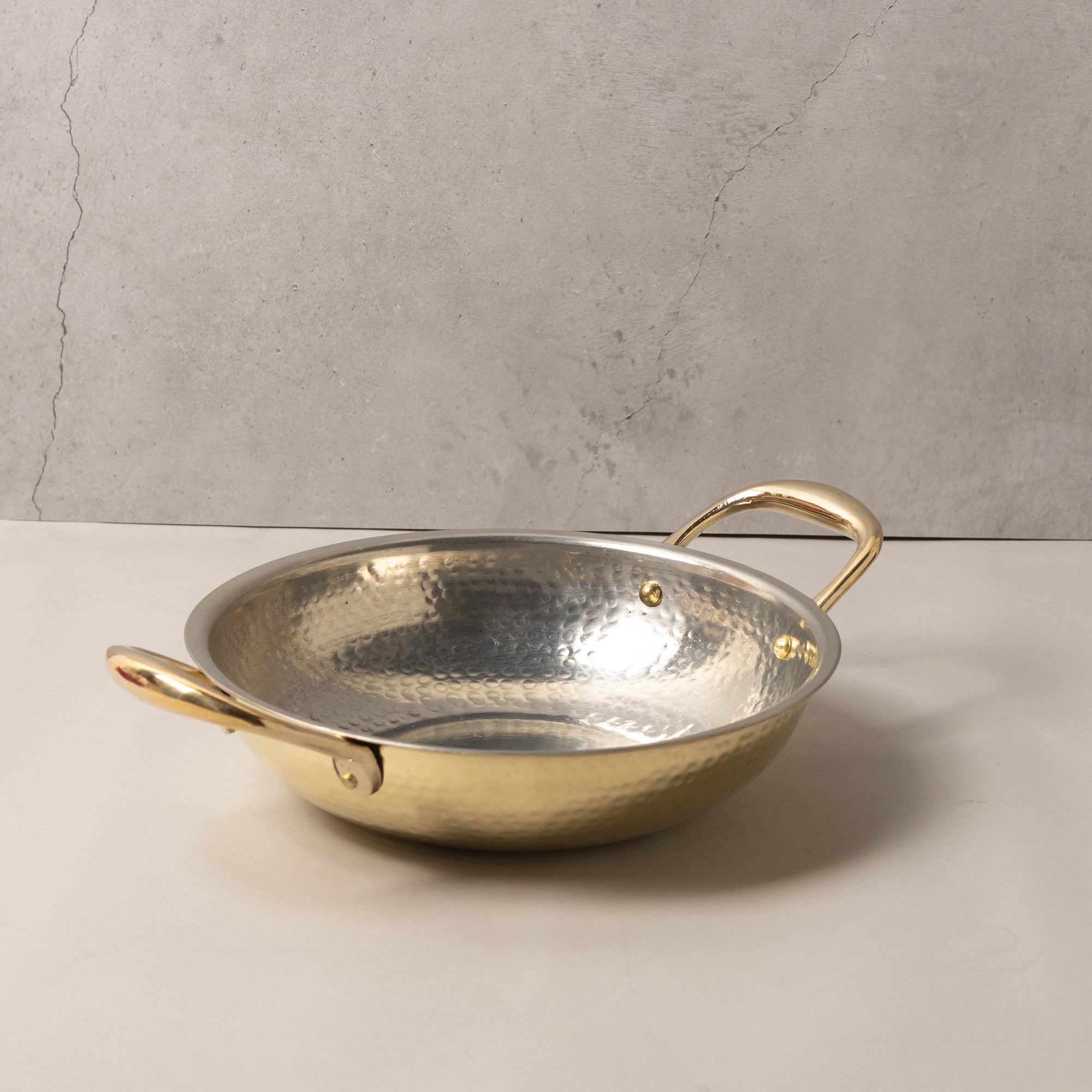 Brass Kadhai with Tin Coating & Lid (1 Litre)