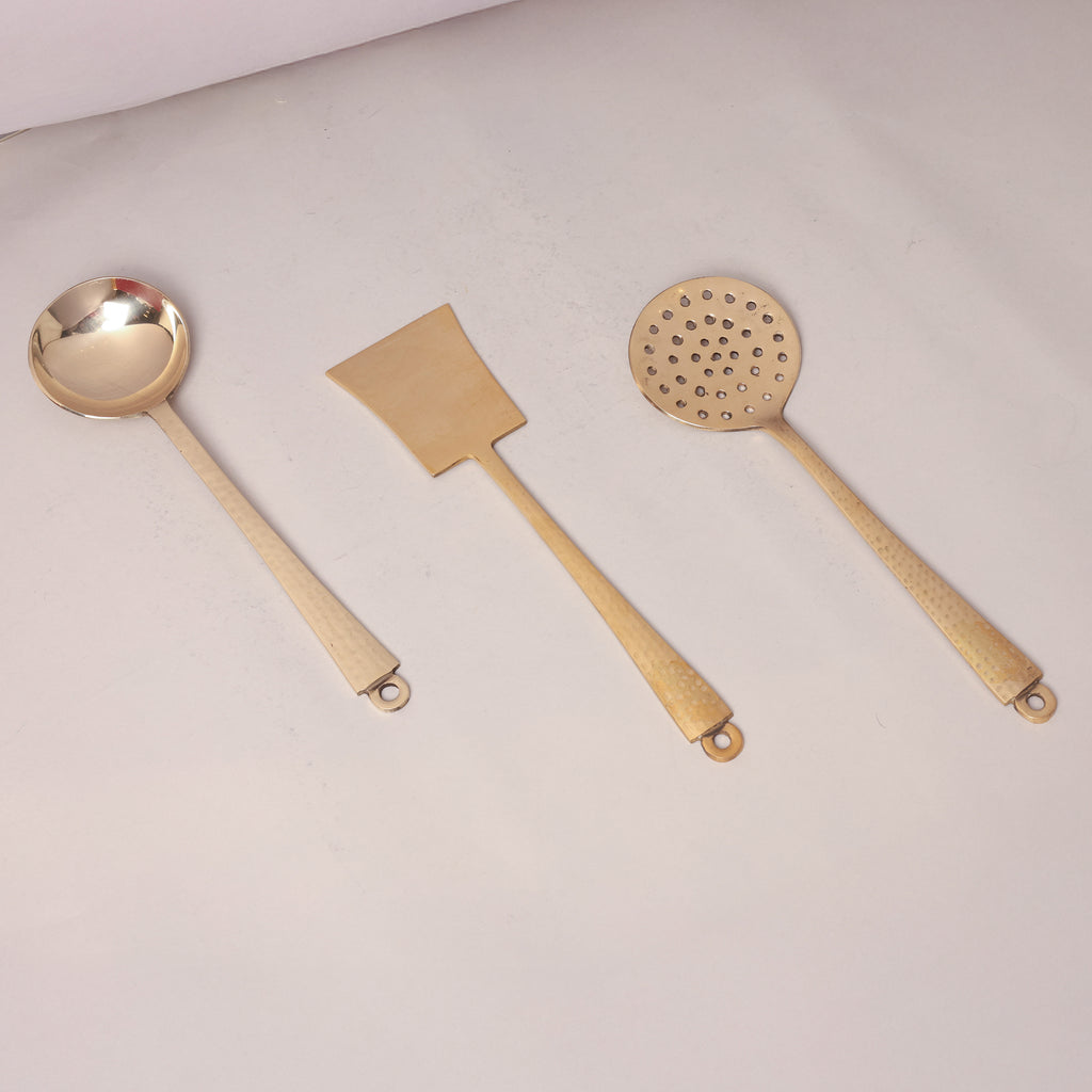 Brass Ladles Set (Set of 3)