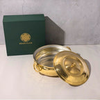 Brass Tin-Coated Hammered Lagan with brass Lid & Handle