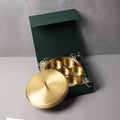 Brass Masala Box with 7 Compartments and Spoon – Premium Hammered Design | 8*4 inch