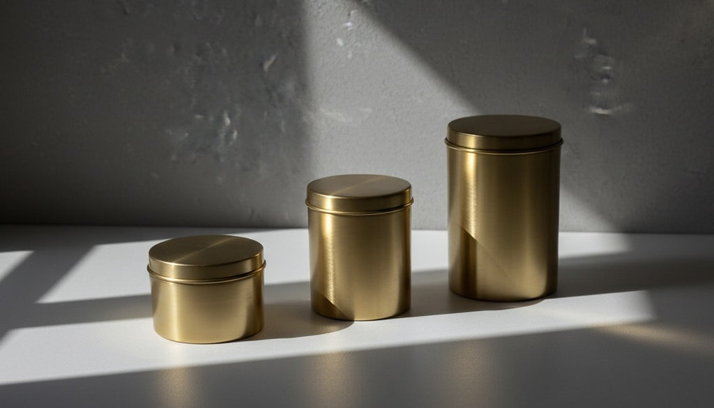 Handmade 100% Pure Matte Brass Jars with Lid (Set of 3)
