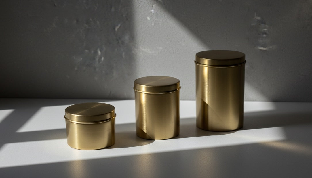 Handmade 100% Pure Matte Brass Jars with Lid (Set of 3)