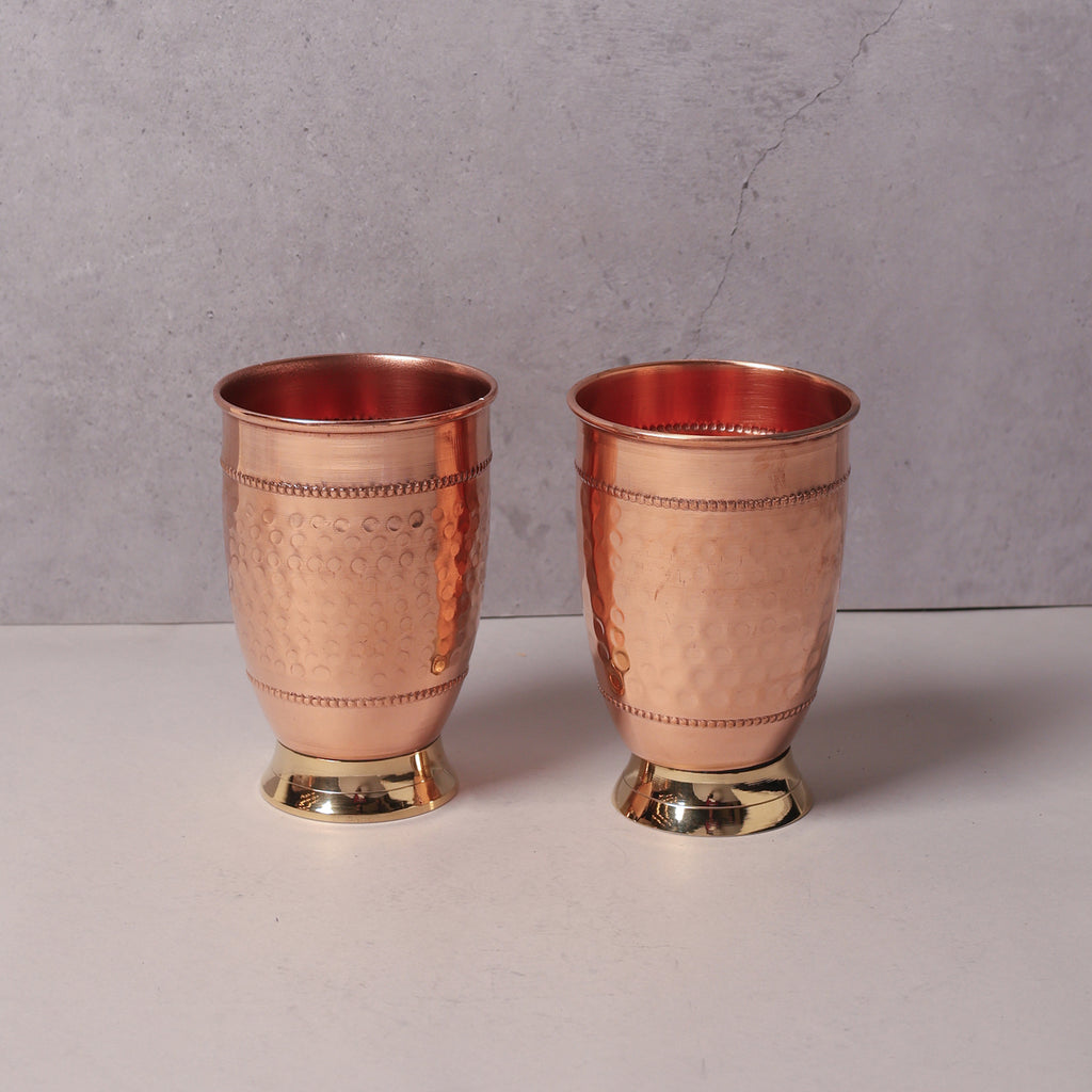 Copper Glass with Brass Base (Set of 2)