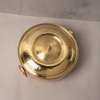 Copper Tin-Coated Hammered Lagan with brass Lid & Handle