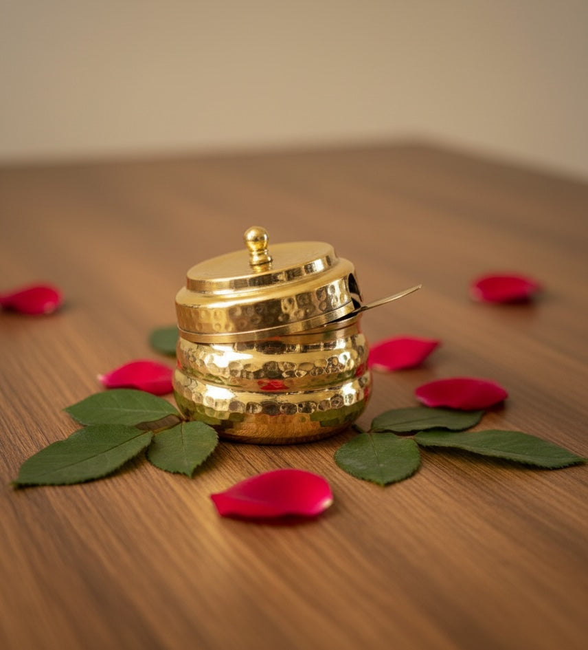 Brass Ghee Pot with Lid