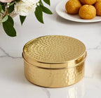 Brass Hammered Storage Box (Laddoo Box) – Set of 4