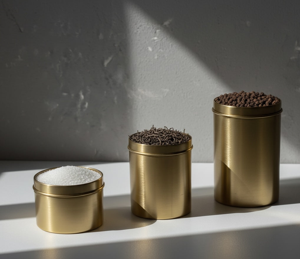 Handmade 100% Pure Matte Brass Jars with Lid (Set of 3)