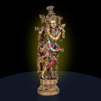 Krishna Brass Idol – Handcrafted Antique Finish