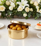 Brass Hammered Storage Box (Laddoo Box) – Set of 4
