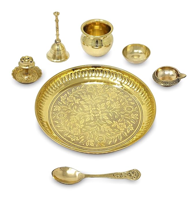 Brass Puja Thali Set – Complete Traditional Prayer Essentials