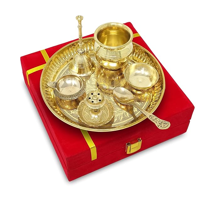 Brass Puja Thali Set – Complete Traditional Prayer Essentials