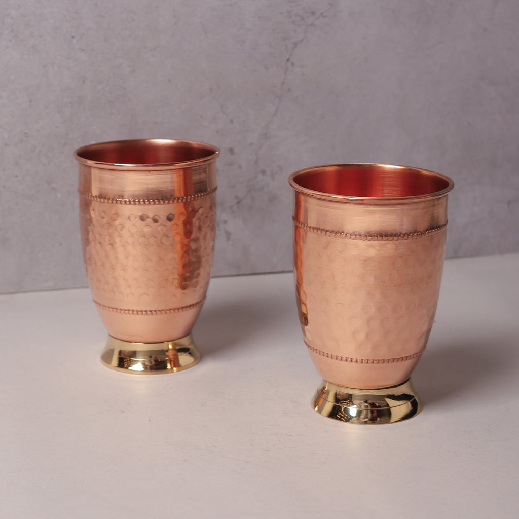 Copper Glass with Brass Base (Set of 2)